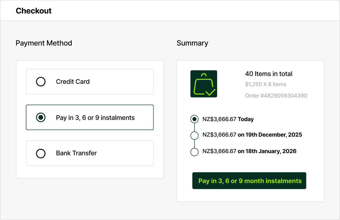 PaidTerms flexibility at checkout
